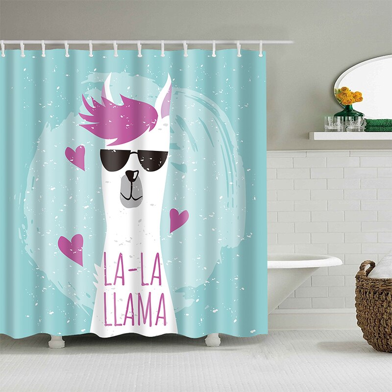 Alpaca Pattern Bath curtain