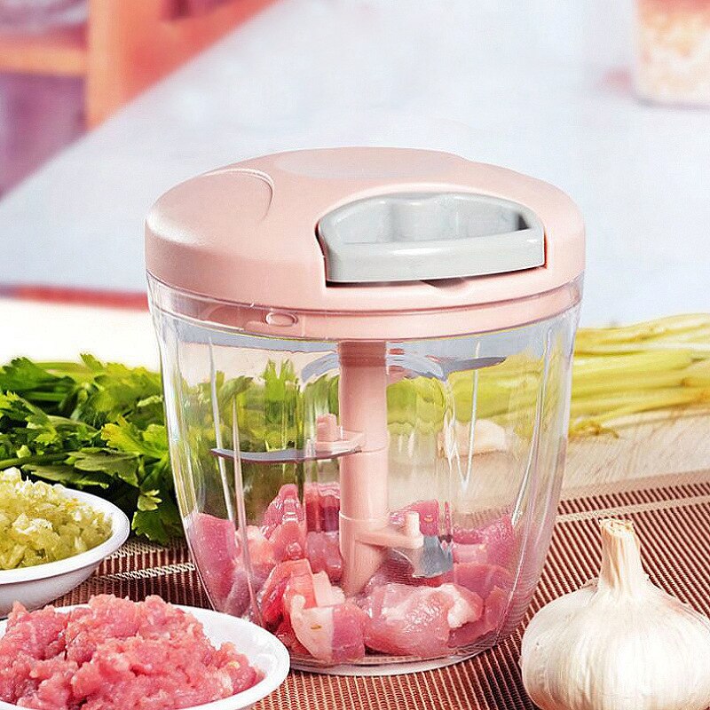 500/900ML Manual Meat Mincer Garlic Chopper Rotate Garlic Press Crusher Vegetable Onion Cutter Kitchen Cooking Accessories