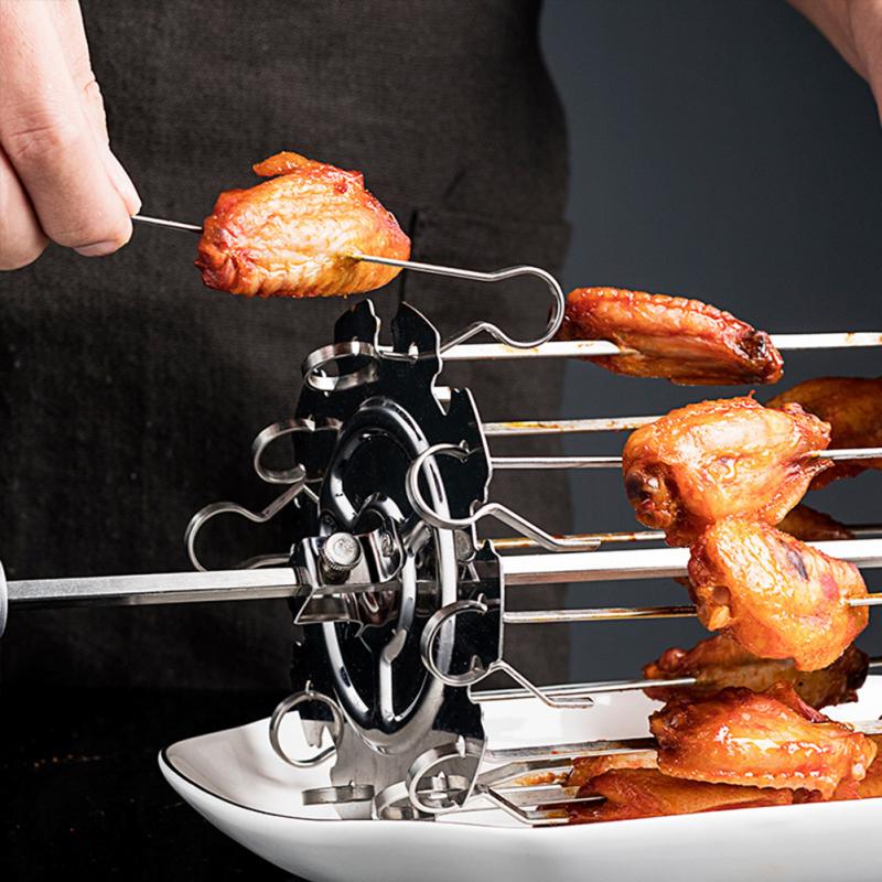 Stainless Steel BBQ Kebab Cage Rotisserie Skewer