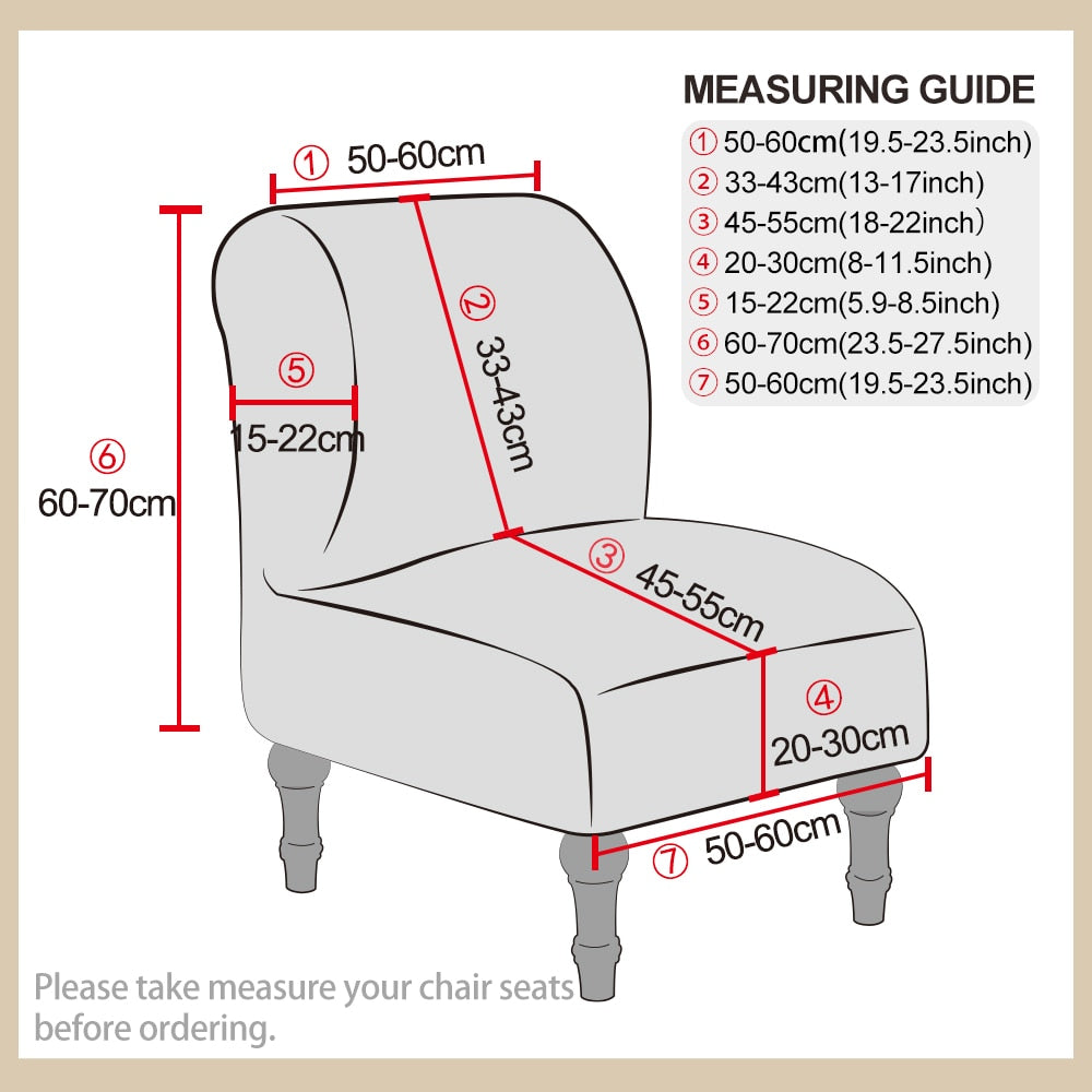 1 Piece Armless Accent Chair Cover Single Sofa Stool Slipcover Accent Stretch Slipper Chair Covers Elastic Couch Protector Cover