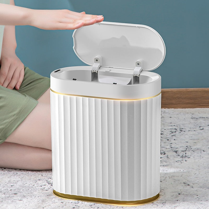 Smart Sensor Trash Can For Bathroom