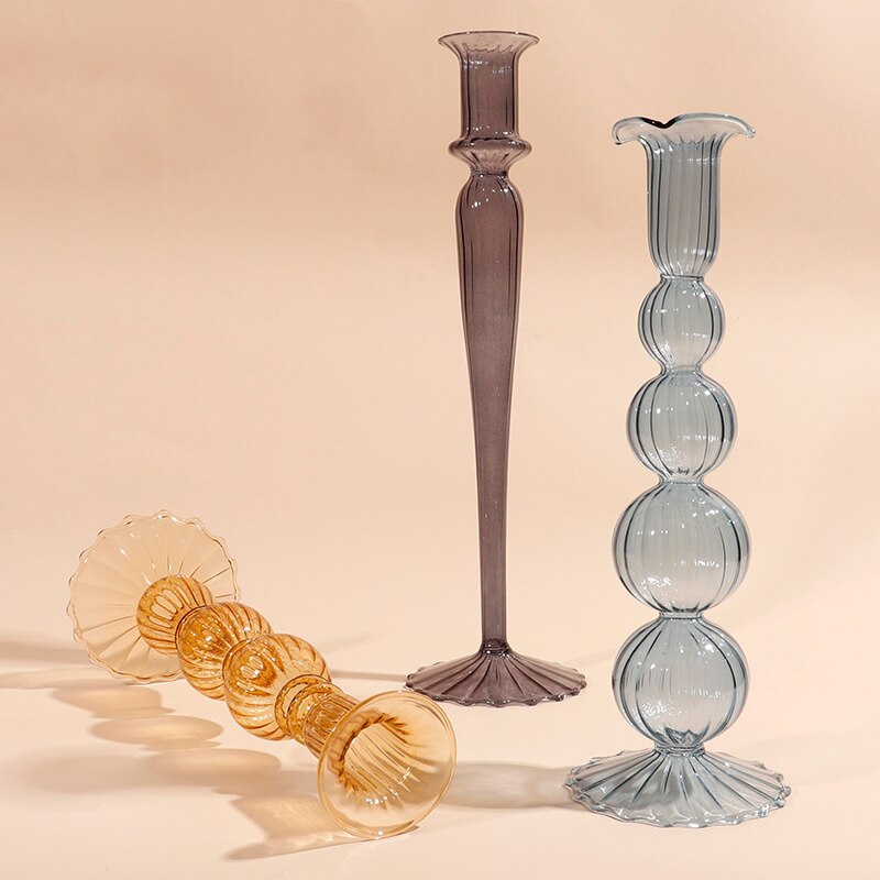 Romantic glass candlestick
