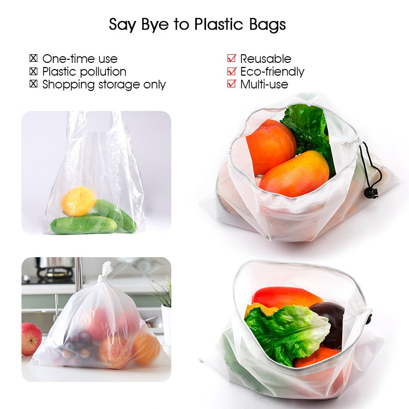 Reusable Rope Mesh Produce Bags