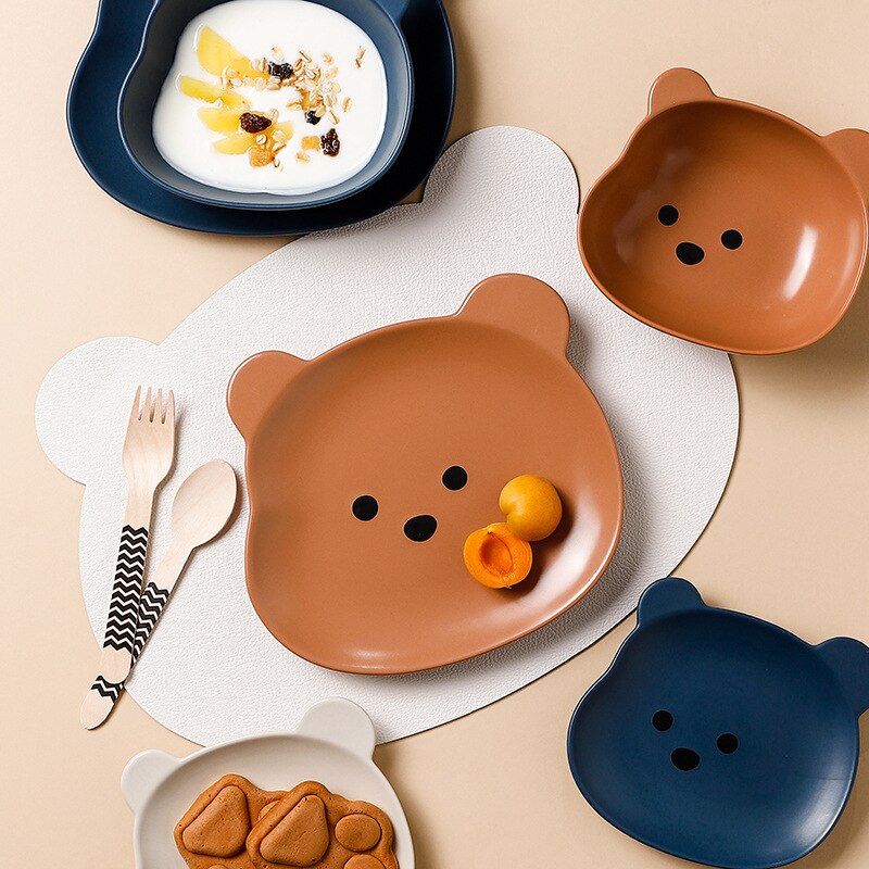 Kawaii Bear Bowl Plate Ceramics Cute Breakfast