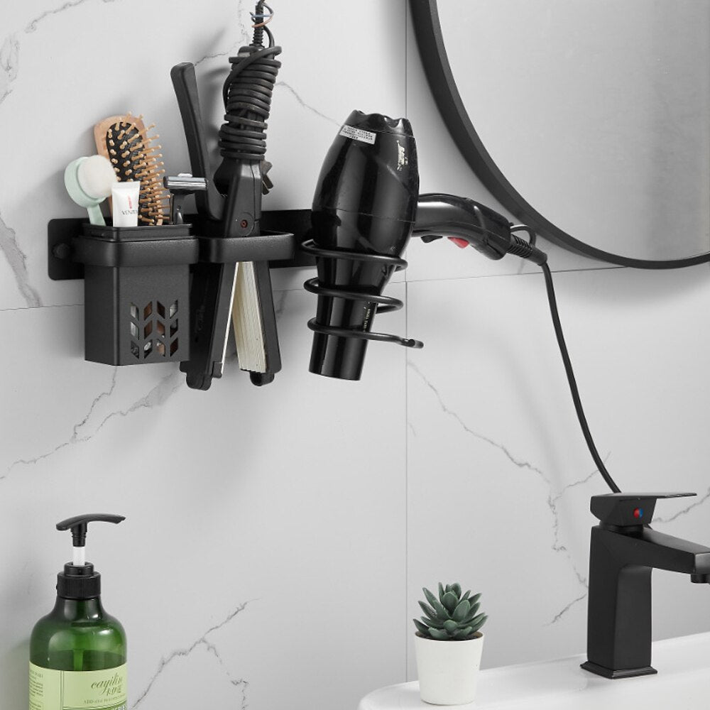 Hair Dryer Holder Wall Mounted Adhesive Bathroom Hair Tool