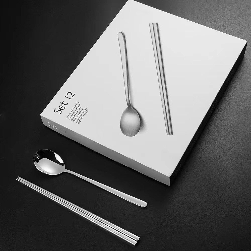 Stainless Steel Food Chopsticks Spoon Set