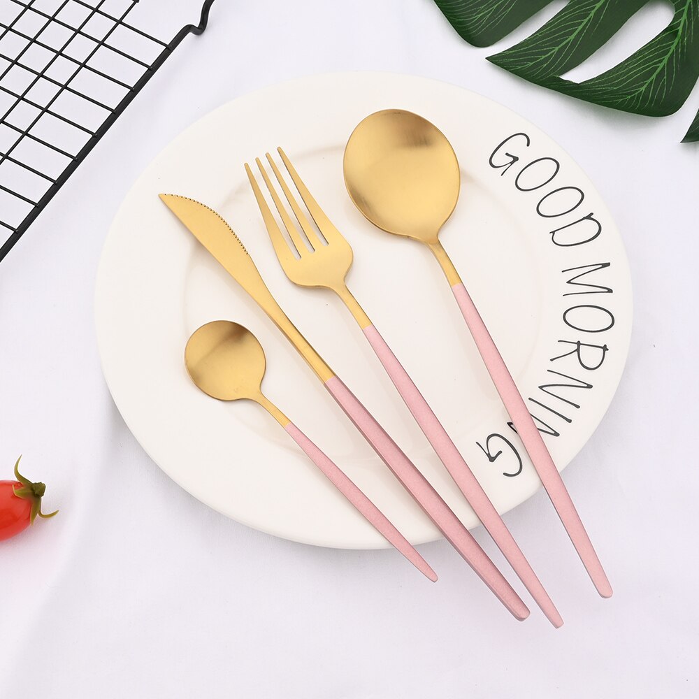 Matte Black Dinnerware Cutlery Set