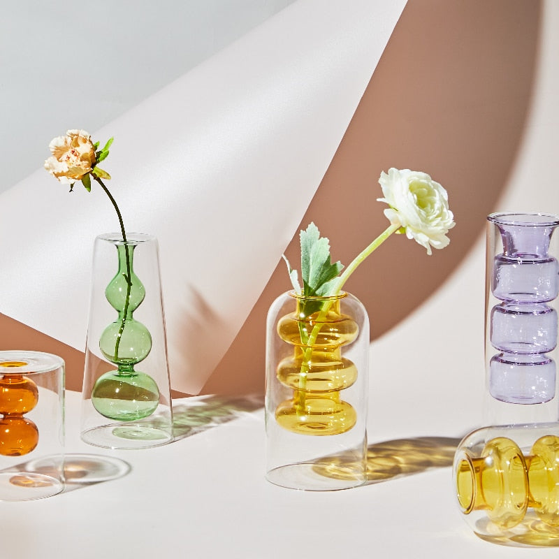 Nordic creative colored glass vase