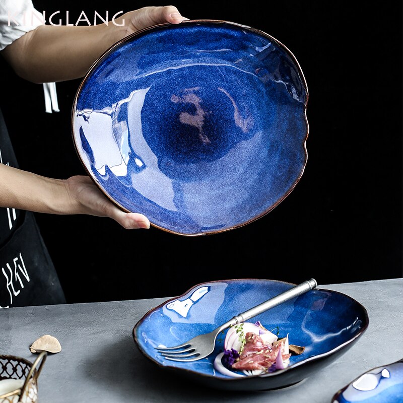 Nordic Ceramic Household Pottery Irregular Salad Plate