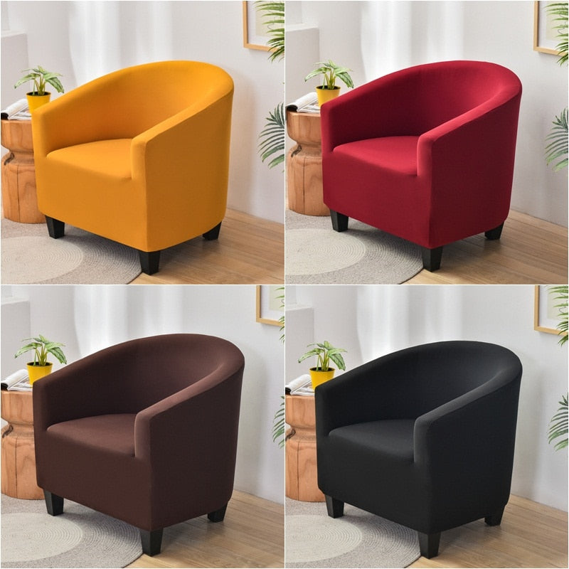 Solid Color Spandex Sofa Cover Relax Stretch Single Seater Club Couch Slipcover for Living Room Elastic Armchair Protector Cover