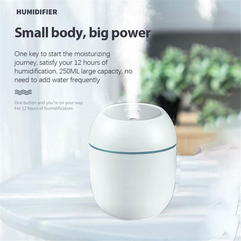 Mini Humidifier Ultrasonic Essential Oil Silent Diffuser Home Bedroom Office LED Night Light USB Humidifier
