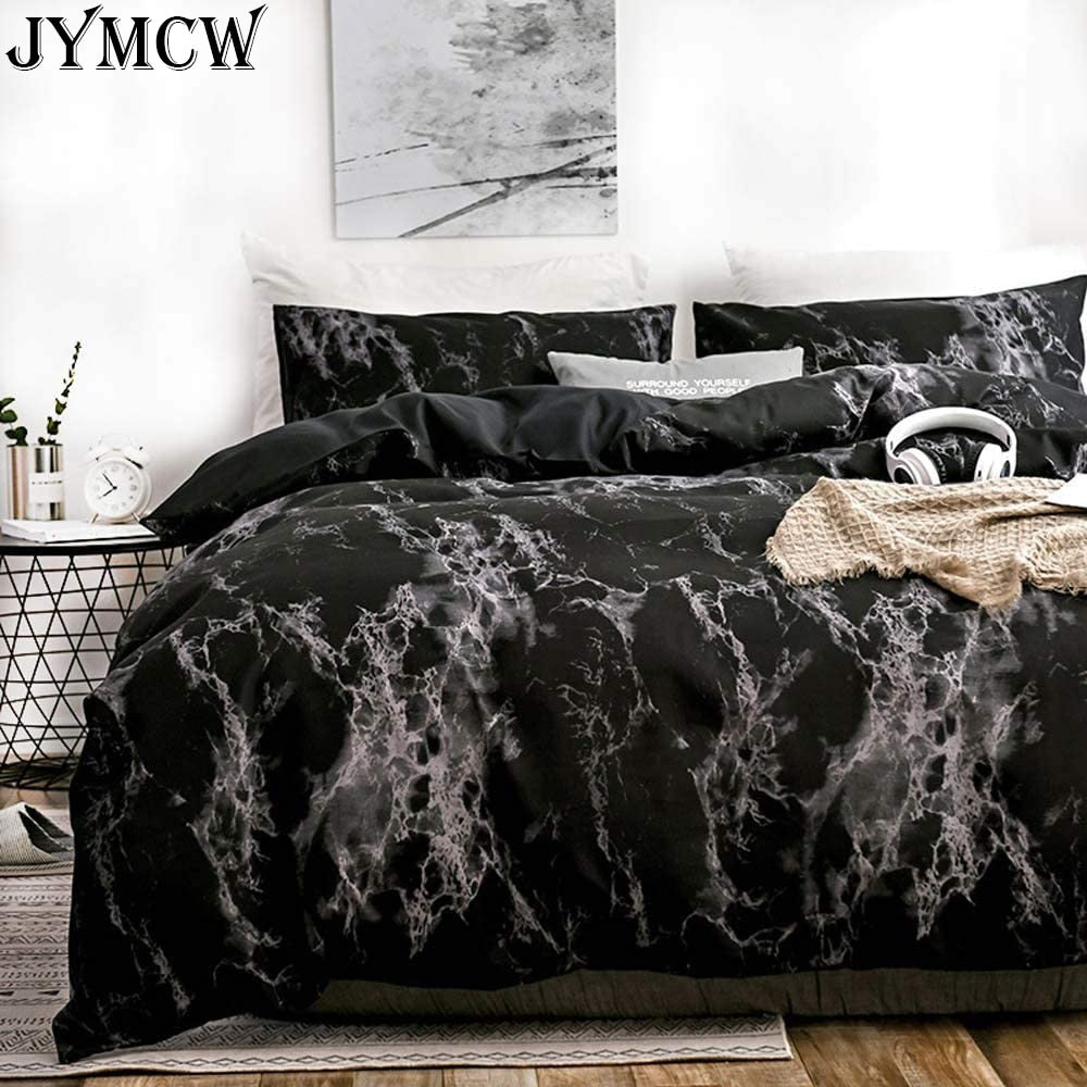 Modern marble printed feather pillowcase &amp; duvet cover, bedroom bedding set, single double queen-size king-size bed (no sheets)