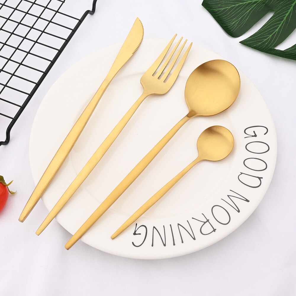 Matte Black Dinnerware Cutlery Set