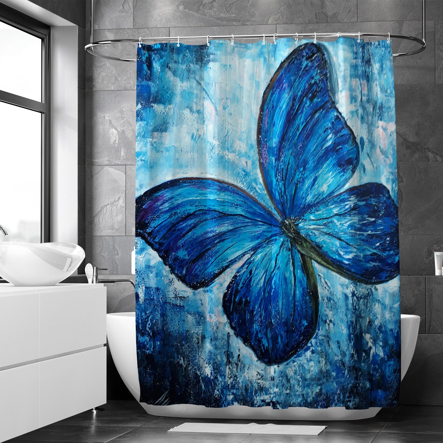 Butterfly Shower Curtain for Bathroom
